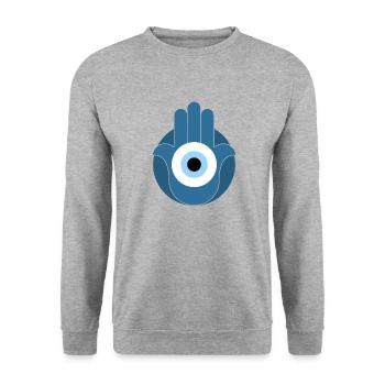 Nazar - Unisex Pullover - Weißgrau meliert - Vorne - Alina (178cm) & Michal (187cm)