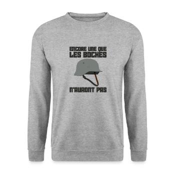 BOCHES - Sweat-shirt Unisexe - gris chiné - Devant - Alina (178cm) & Michal (187cm)