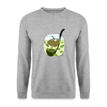 Fruit à bec, hybride kiwi-kiwi, en kiwibowle - Sweat-shirt Unisexe - gris chiné - Devant - Alina (178cm) & Michal (187cm)