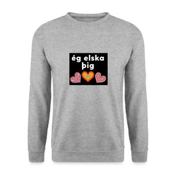 Iceland I love you - Unisex Sweatshirt - salt & pepper - Front - Alina (178cm) & Michal (187cm)