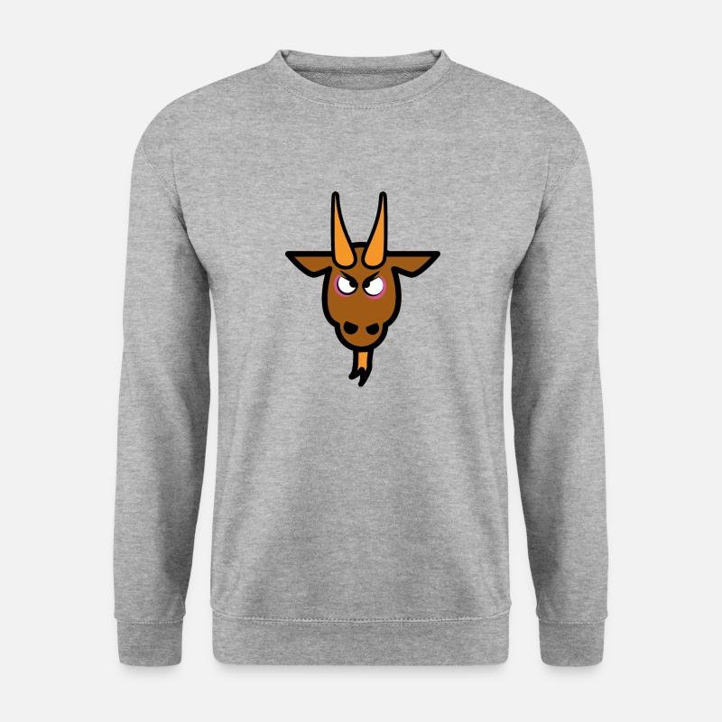 Sehr sehr ärgerlicher Ziegenbock - Unisex Pullover - Weißgrau meliert