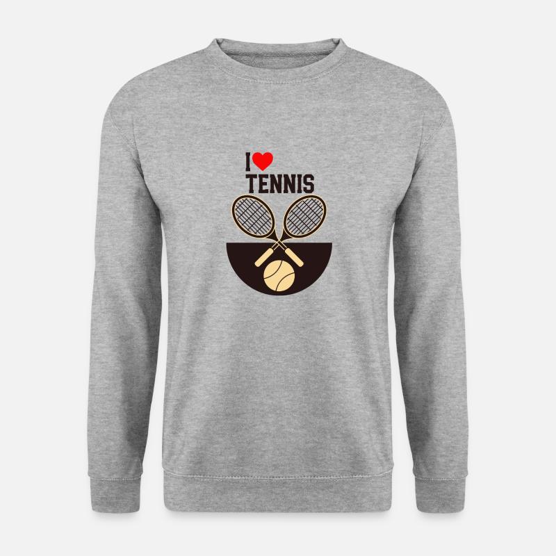 Tennis - Unisex Pullover - Weißgrau meliert