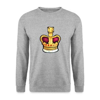 Krone - Unisex Pullover - Weißgrau meliert - Vorne - Alina (178cm) & Michal (187cm)