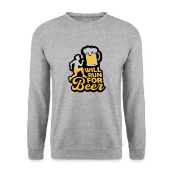 Running for beer - Unisex Sweatshirt - salt & pepper - Front - Alina (178cm) & Michal (187cm)