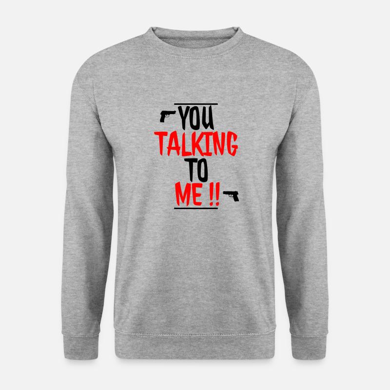 Du sprichst mit mir - Unisex Pullover - Weißgrau meliert