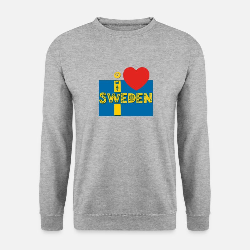 Schweden - Unisex Pullover - Weißgrau meliert