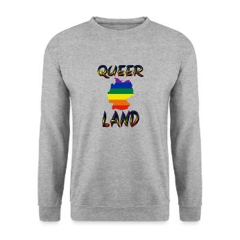queer Pride Schwul queer Liebe Lesbisch bi mann - Unisex Pullover - Weißgrau meliert - Vorne - Alina (178cm) & Michal (187cm)