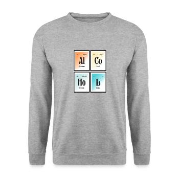 | de l’alcool Tableau périodique des éléments - Sweat-shirt Unisexe - gris chiné - Devant - Alina (178cm) & Michal (187cm)