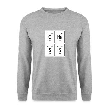 | d’échecs Tableau périodique des éléments - Sweat-shirt Unisexe - gris chiné - Devant - Alina (178cm) & Michal (187cm)