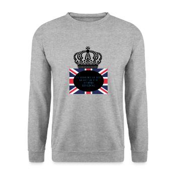 In memory of the Queen of the United Kingdom. - Unisex Sweatshirt - salt & pepper - Front - Alina (178cm) & Michal (187cm)