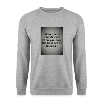 Design sans titre - Sweat-shirt Unisexe - gris chiné - Devant - Alina (178cm) & Michal (187cm)