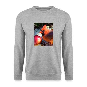 Nördlicher Kardinal - Unisex Pullover - Weißgrau meliert - Vorne - Alina (178cm) & Michal (187cm)