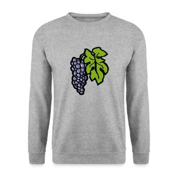 Grapevine Pinot Noir Gift Funny Winemaker Grape - Unisex Sweatshirt - salt & pepper - Front - Alina (178cm) & Michal (187cm)