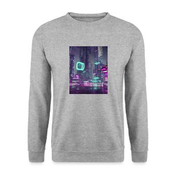 Futuristic city - Unisex Sweatshirt - salt & pepper - Front - Alina (178cm) & Michal (187cm)