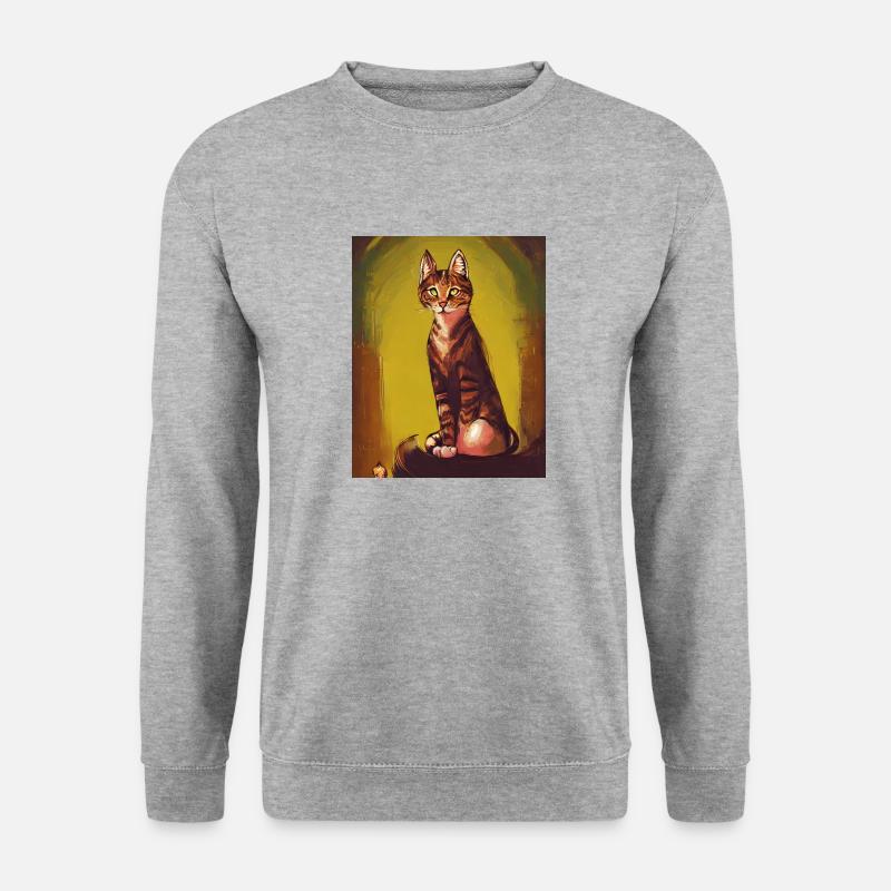 Katze sieht wunderschön aus - Unisex Pullover - Weißgrau meliert