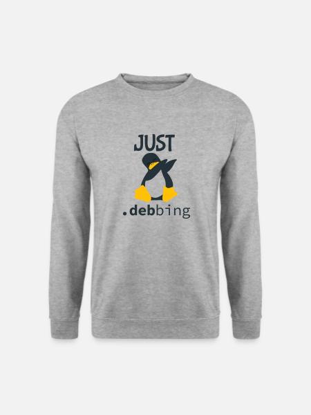 Dabbing Pinguin Just .debbing - Unisex Pullover - Weißgrau meliert