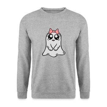 Petite fille fantôme douce - Sweat-shirt Unisexe - gris chiné - Devant - Alina (178cm) & Michal (187cm)