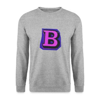 Typography Letter B - Unisex Sweatshirt - salt & pepper - Front - Alina (178cm) & Michal (187cm)