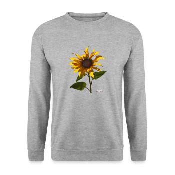 Bloomed sunflower - TShirtAngel.de - Unisex Sweatshirt - salt & pepper - Front - Alina (178cm) & Michal (187cm)
