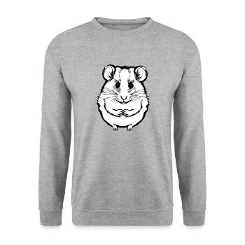Hamster mignon animal rongeur animaux drôle animal 10 - Sweat-shirt Unisexe - gris chiné - Devant - Alina (178cm) & Michal (187cm)