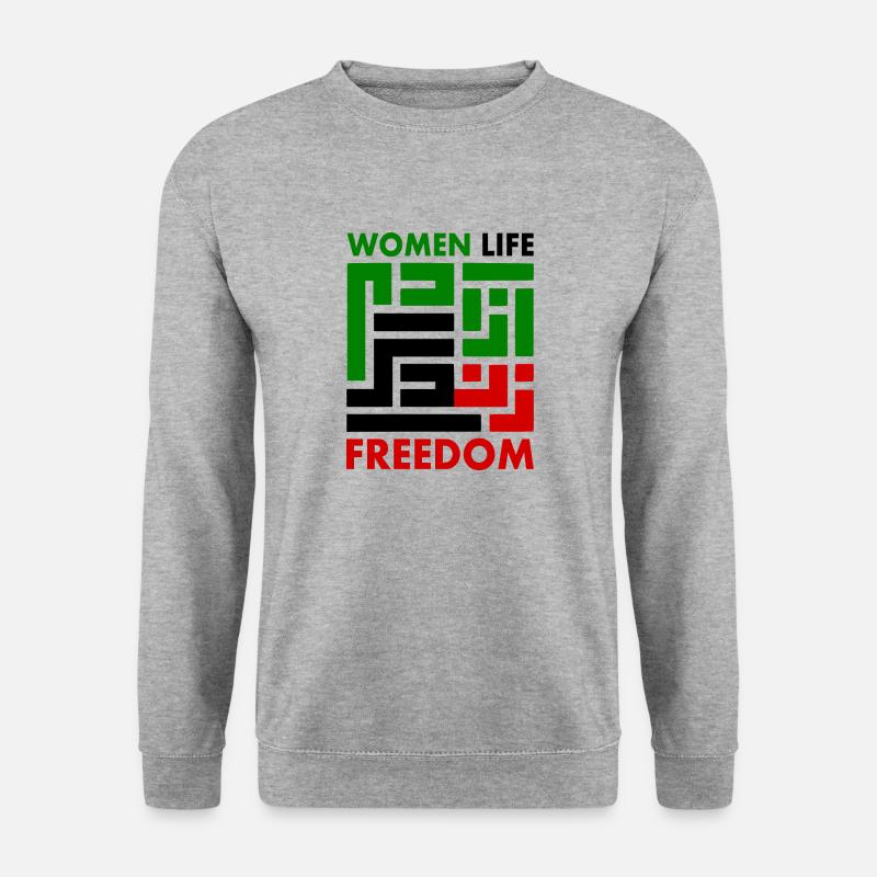 women life freedom Zan zendegi azadi - Unisex Pullover - Weißgrau meliert