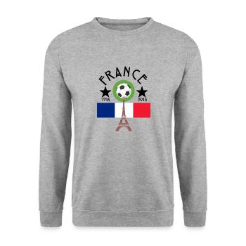 France coupe du monde - Sweat-shirt Unisexe - gris chiné - Devant - Alina (178cm) & Michal (187cm)