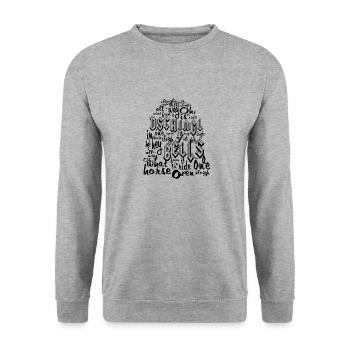 Dschingl Bells - Unisex Pullover - Weißgrau meliert - Vorne - Alina (178cm) & Michal (187cm)
