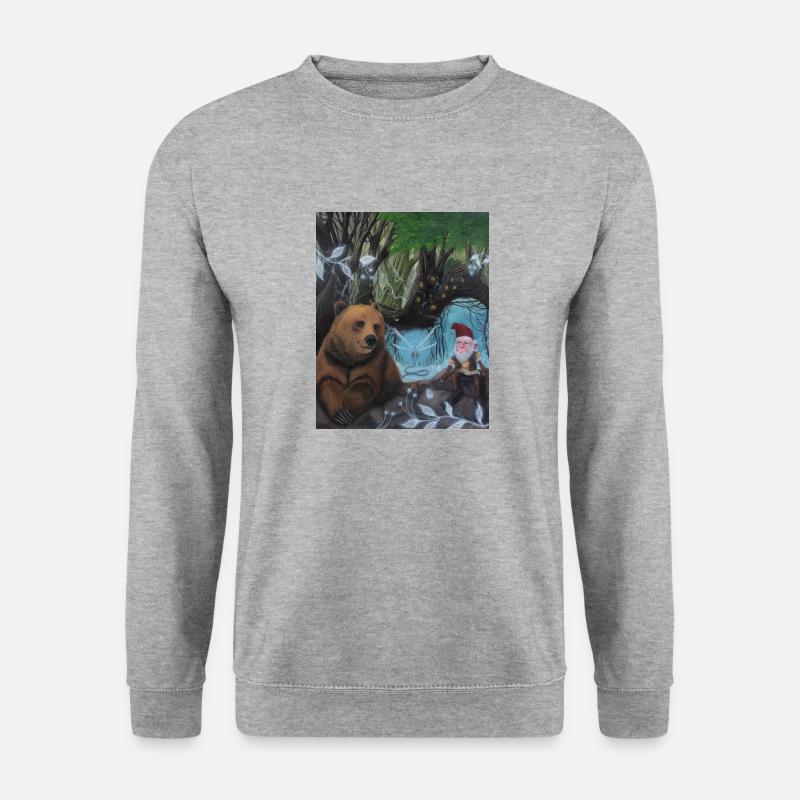 DS - Gnom - Unisex Pullover - Weißgrau meliert