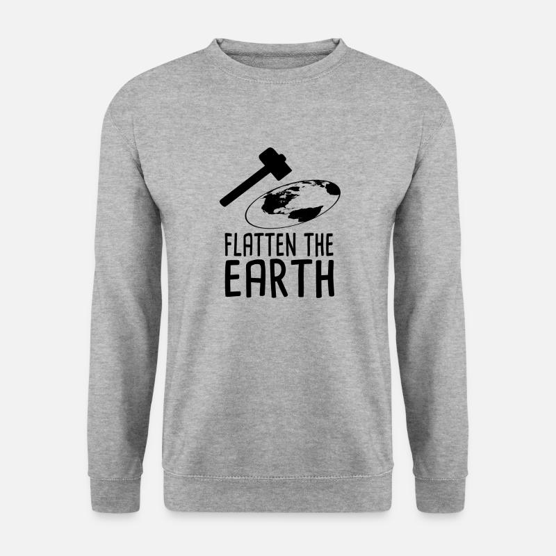 Flatten The Earth - Unisex Pullover - Weißgrau meliert