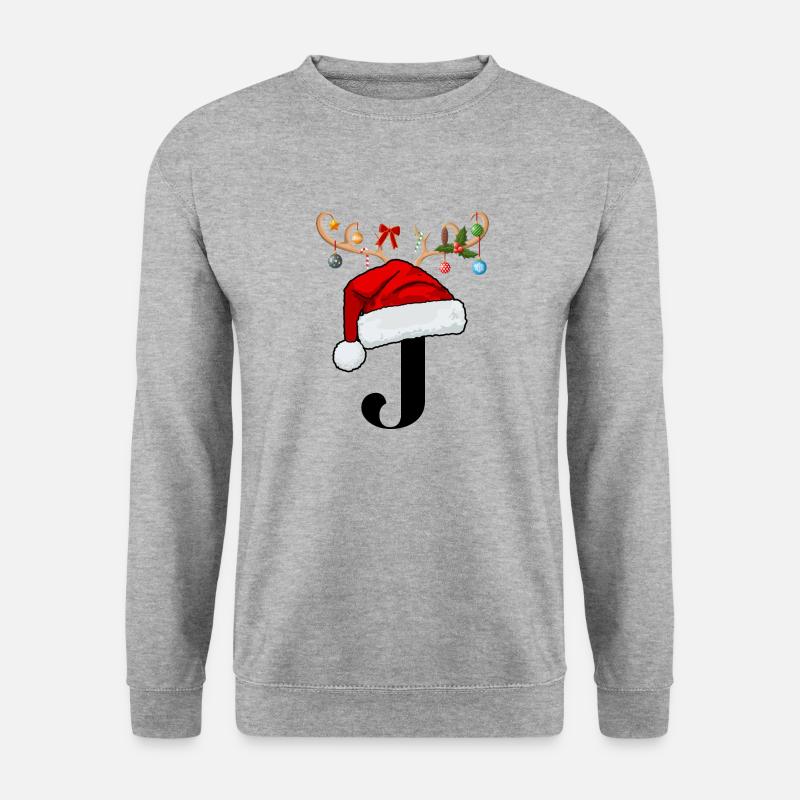 Brief J Weihnachtsmütze - Unisex Pullover - Weißgrau meliert
