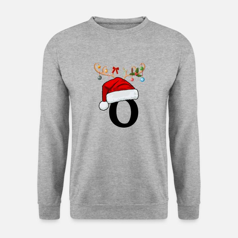 Brief O Weihnachtsmütze - Unisex Pullover - Weißgrau meliert