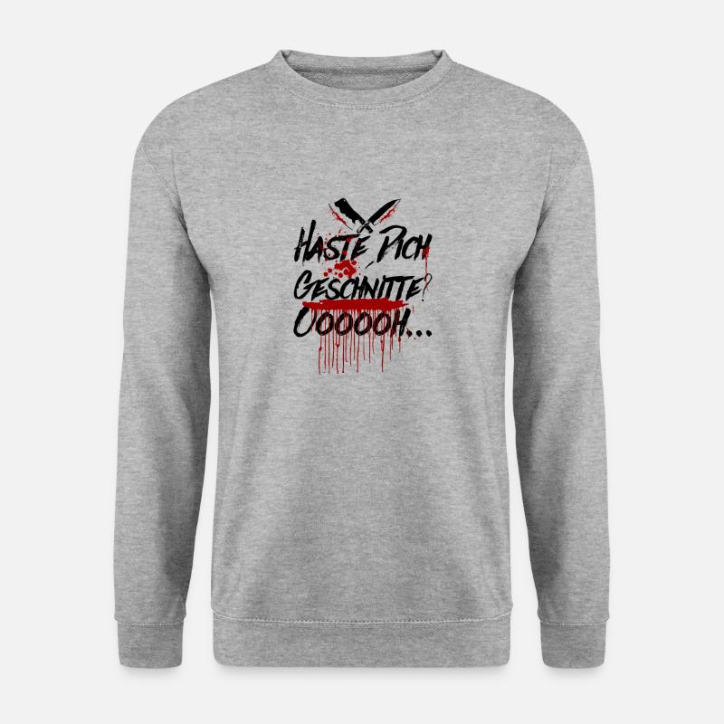 Schnittwunde Design - Unisex Pullover - Weißgrau meliert