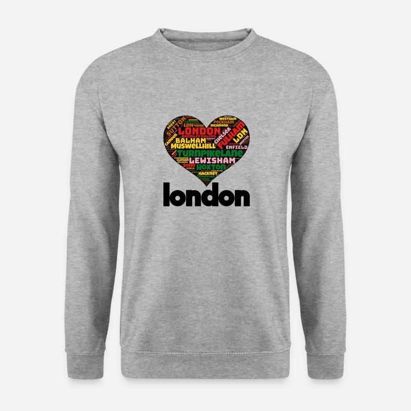 London - Unisex Pullover - Weißgrau meliert