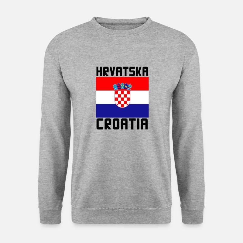 Kroatien - Unisex Pullover - Weißgrau meliert