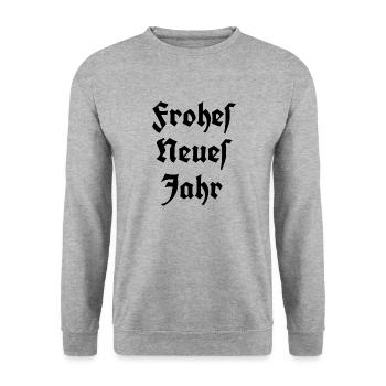 Frohes Neues Jahr - Unisex Pullover - Weißgrau meliert - Vorne - Alina (178cm) & Michal (187cm)