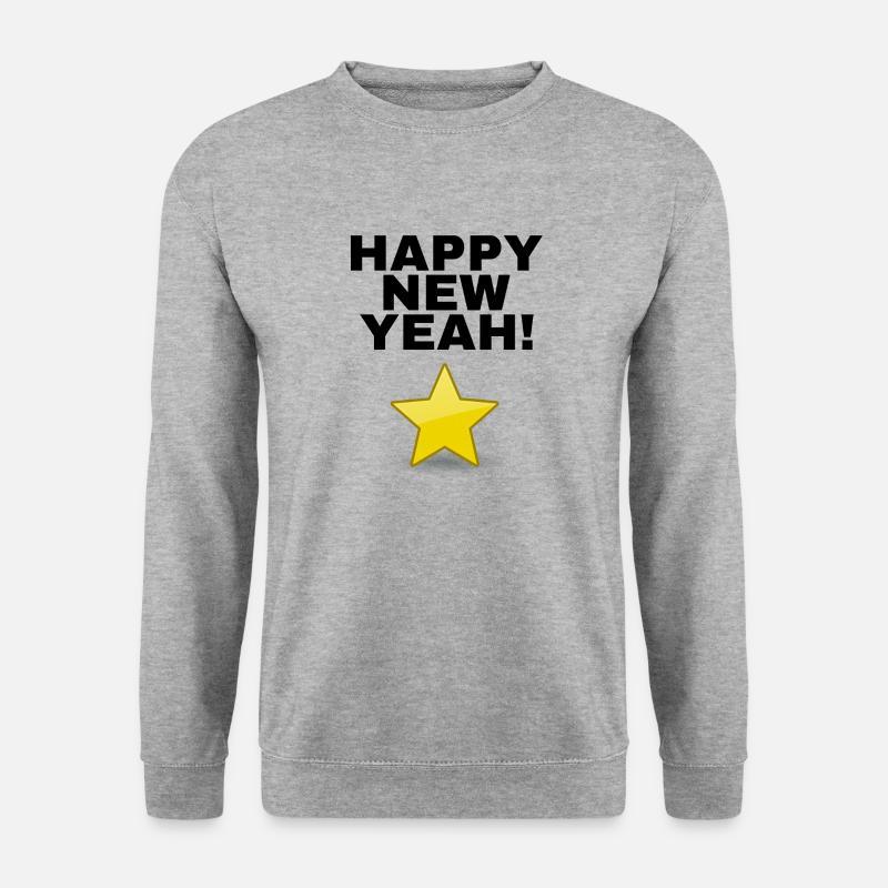Happy new Yeah! - Unisex Pullover - Weißgrau meliert