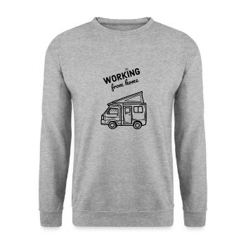 Working from home - Unisex Sweatshirt - salt & pepper - Front - Alina (178cm) & Michal (187cm)