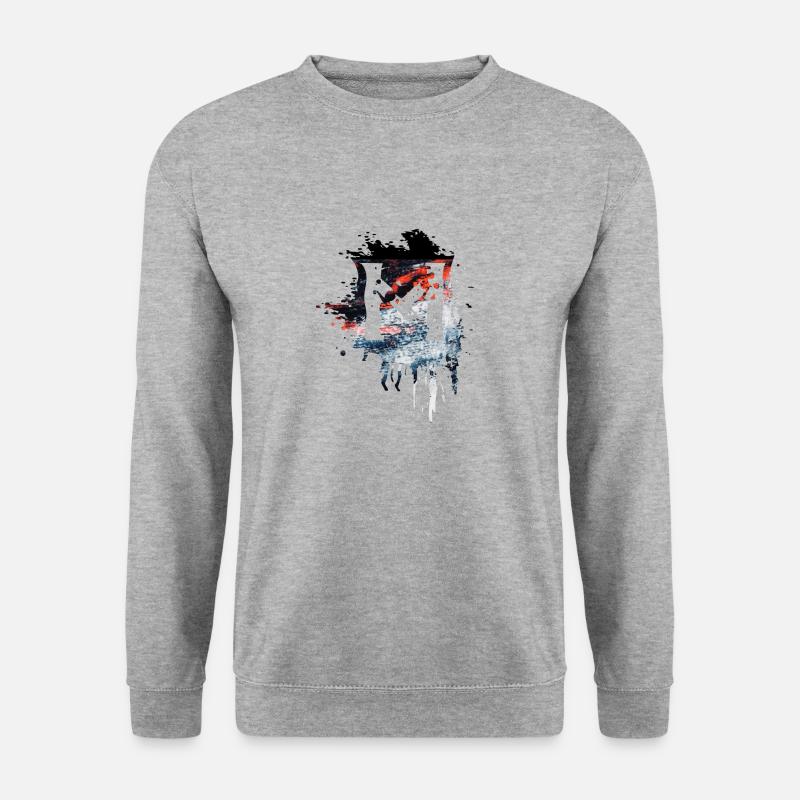 M - Unisex Pullover - Weißgrau meliert