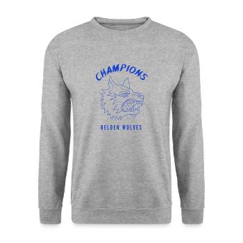 belden wolves - Sweat-shirt Unisexe - gris chiné - Devant - Alina (178cm) & Michal (187cm)