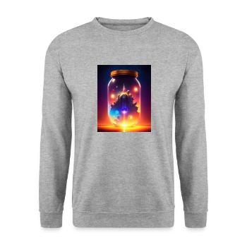 Un monde dans une bouteille - Sweat-shirt Unisexe - gris chiné - Devant - Alina (178cm) & Michal (187cm)