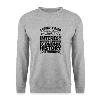 Wirtschaftsgeschichte lustiges Geschenk - Unisex Pullover - Weißgrau meliert - Vorne - Alina (178cm) & Michal (187cm)