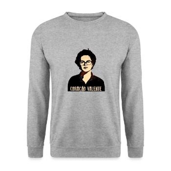 Dilma Coração Valente - Sweat-shirt Unisexe - gris chiné - Devant - Alina (178cm) & Michal (187cm)
