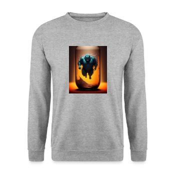Monster in a empty jar - Unisex Sweatshirt - salt & pepper - Front - Alina (178cm) & Michal (187cm)