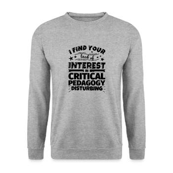 Kritische Pädagogik lustiges Geschenk - Unisex Pullover - Weißgrau meliert - Vorne - Alina (178cm) & Michal (187cm)