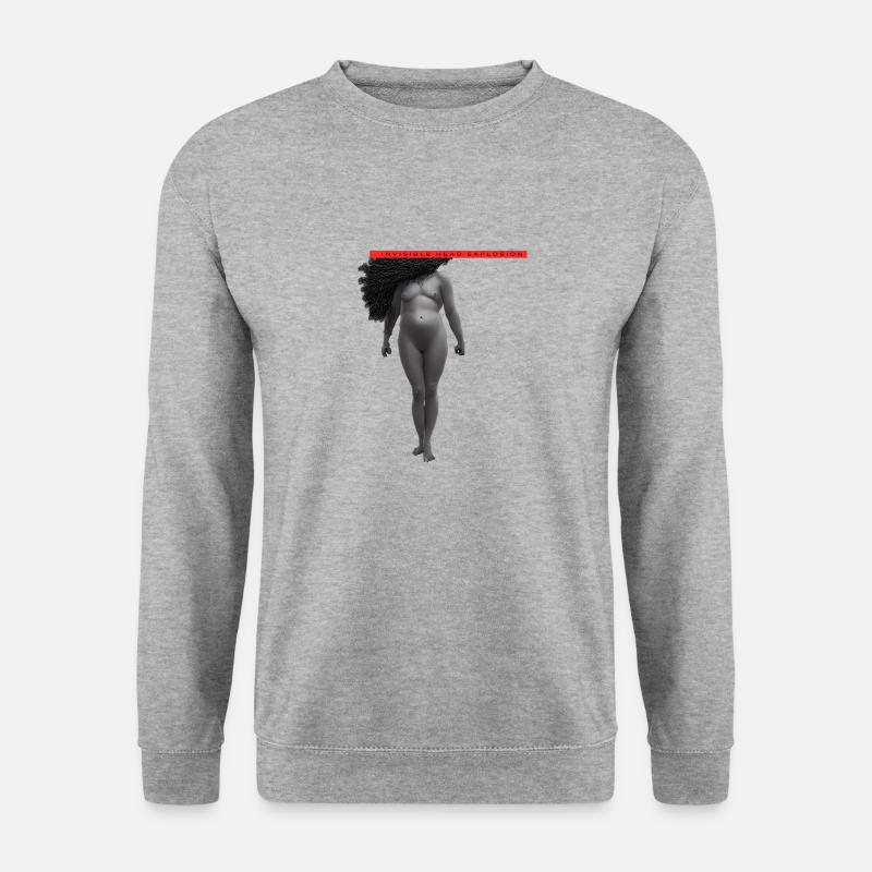 Unsichtbare Kopfexplosion - Unisex Pullover - Weißgrau meliert
