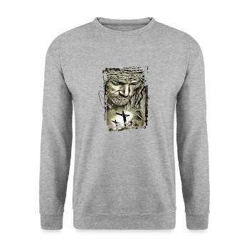 Jesus Mary Mother of Jesus Madonna Mary Marianna - Unisex Sweatshirt - salt & pepper - Front - Alina (178cm) & Michal (187cm)