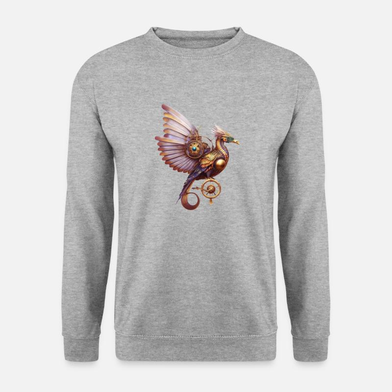 Steampunk Series: The Steambird 2 - Unisex Pullover - Weißgrau meliert