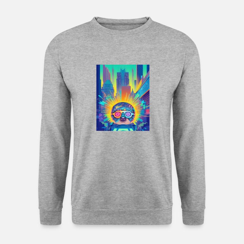 Musik Hund #002 - Unisex Pullover - Weißgrau meliert