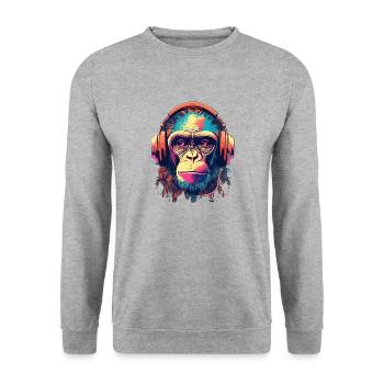 Monkey Beats - Unisex Sweatshirt - salt & pepper - Front - Alina (178cm) & Michal (187cm)