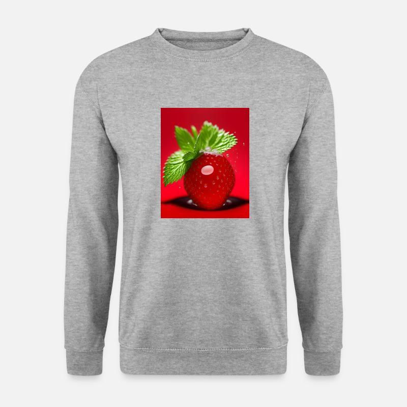 Strawberry - Unisex Pullover - Weißgrau meliert